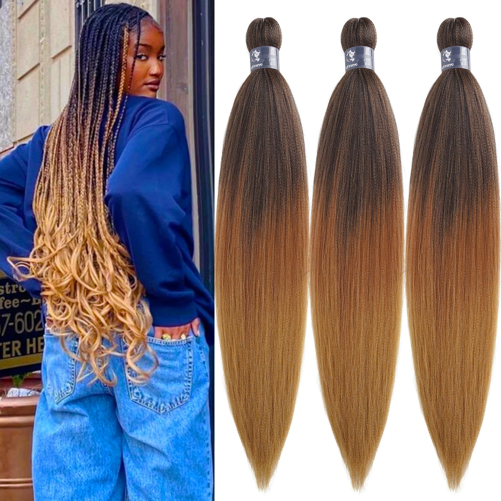 KENON ケノンVer.4.1 Amazon.com : UPruyo 1B/30/27 Ombre Braiding Hair Pre Stretched